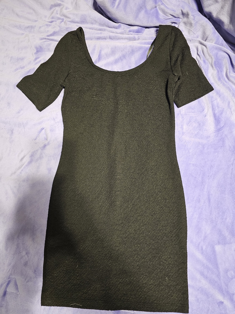 Women's Black Scoop Neck Short Sleeve Dress